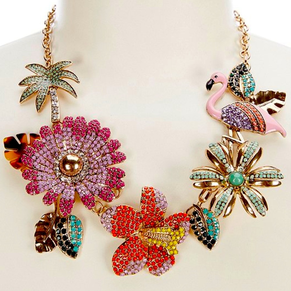 New Gemma Layne
Embellished Tropical Statement Necklace